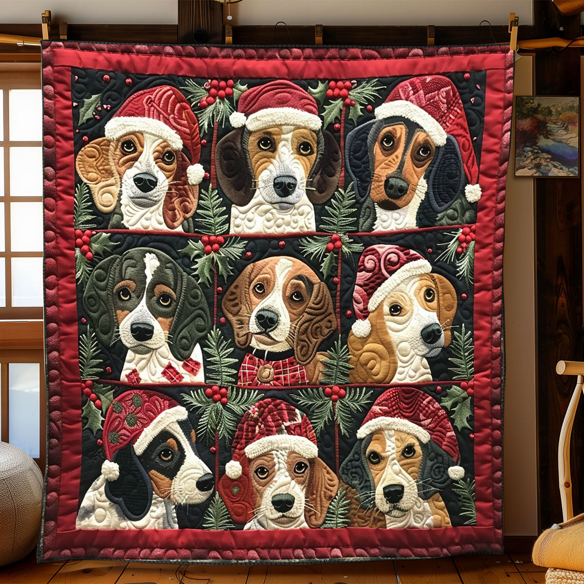 Beagles Santa Claus XR1508027CL Quilt