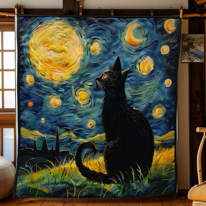 Black Cat Under The Moonlight WO2008038CL Quilt