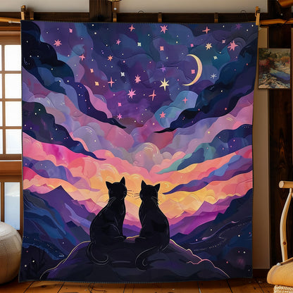 Black Cats And Night Sky WO2408007CL Quilt