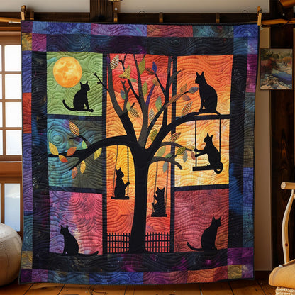 Black Cats Climb WO2308034CL Quilt