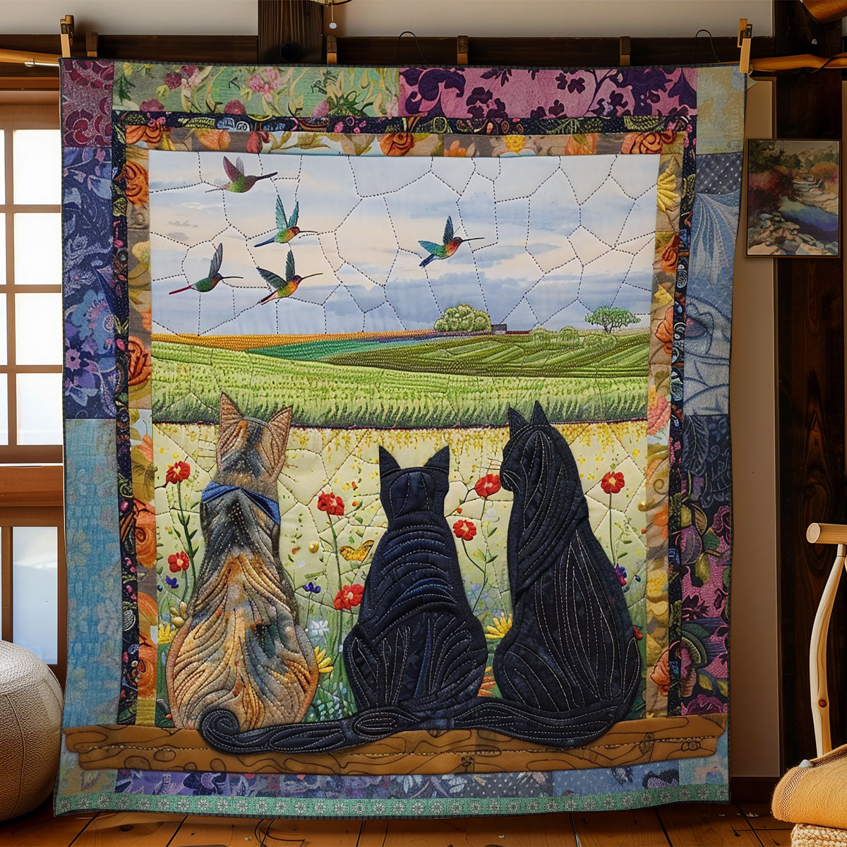 Black Cats Next Door XR1009006CL Quilt