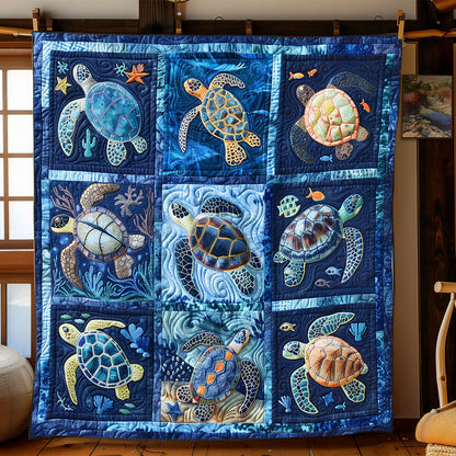 Blue Charming Turtles XR2208026CL Quilt