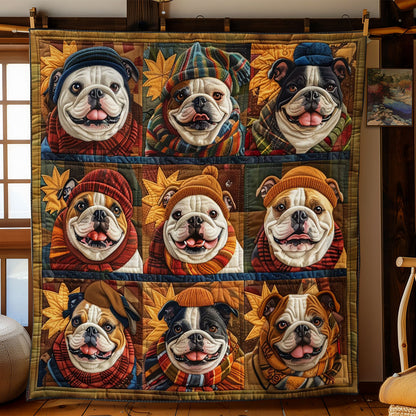 Bull Dogs And Autumn WO2808018CL Quilt