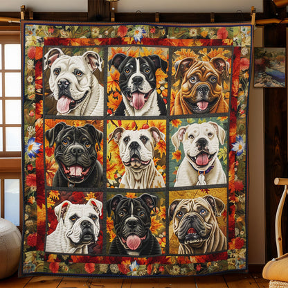 Bulldogs And Autumn Leaves WO2208041CL Quilt