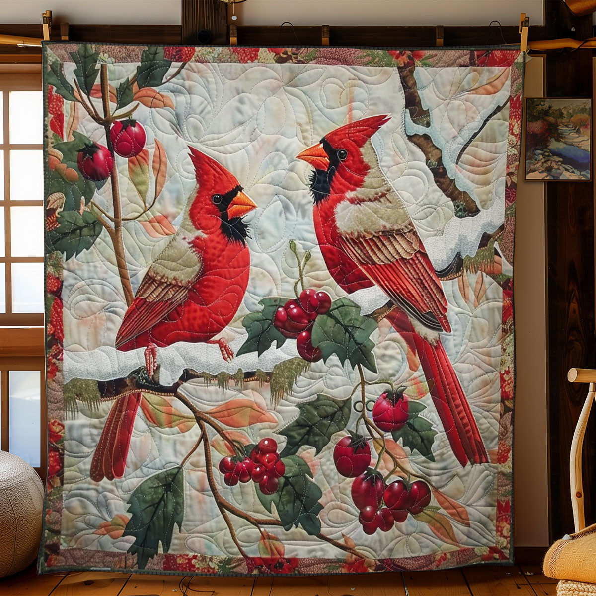 Cardinal In The Snow WO1608030CL Quilt