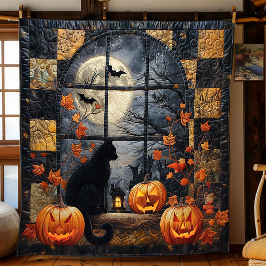 Cat And Full Moon Halloween XR1308052CL Quilt