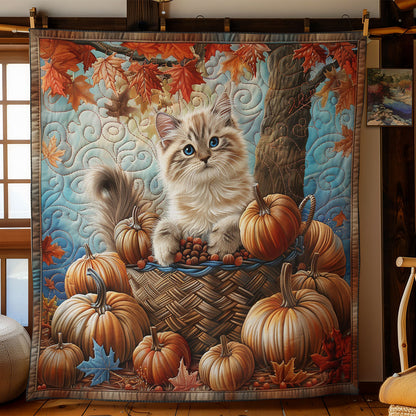 Cat And Pumpkins WO3008014CL Quilt