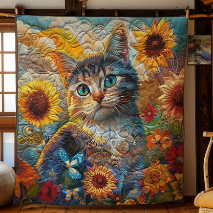 Cat In The Field Sunflower WO3008016CL Quilt