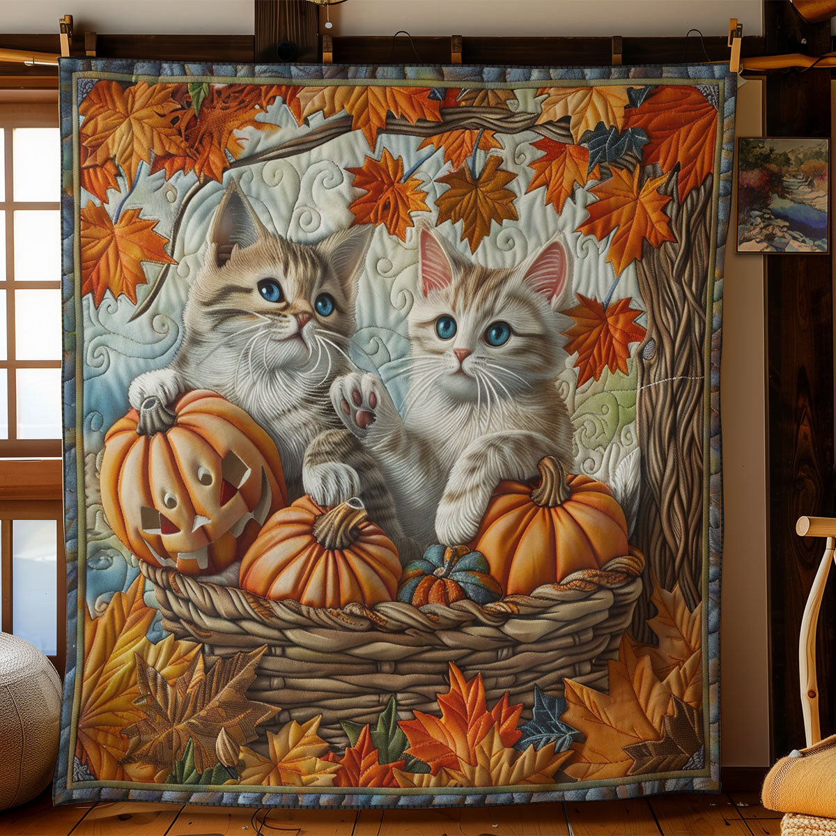 Cats And Pumpkins WO3008022CL Quilt