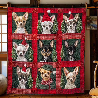 Chihuahuas Love Santa XR1508018CL Quilt