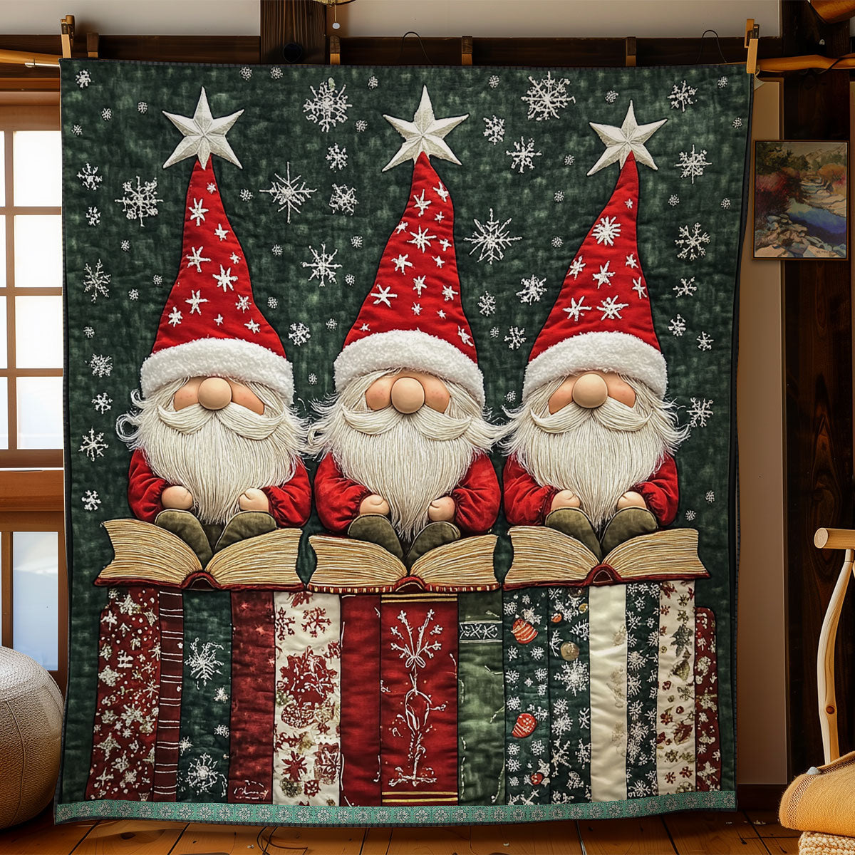 Christmas Books Night XR1009025CL Quilt