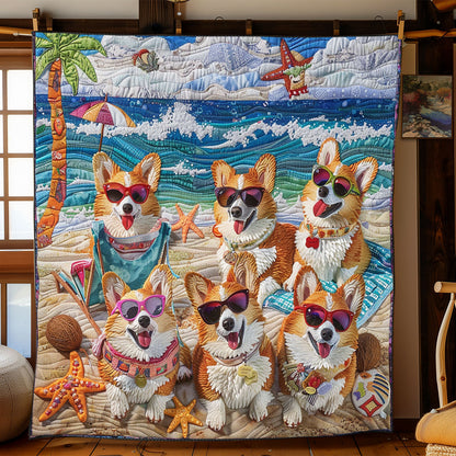 Coastal Corgi Joy XR2408016CL Quilt