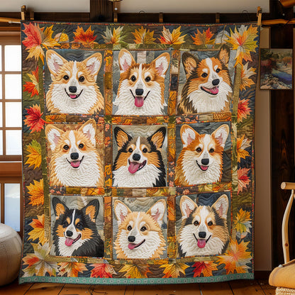 Corgi Autumn Leaves XR2708006CL Quilt