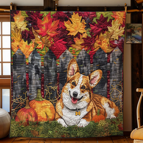 Corgi Dog And Pumpkins WO2608036CL Quilt