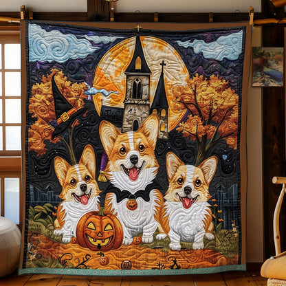 Corgi Pumpkin Boo XR3008020CL Quilt