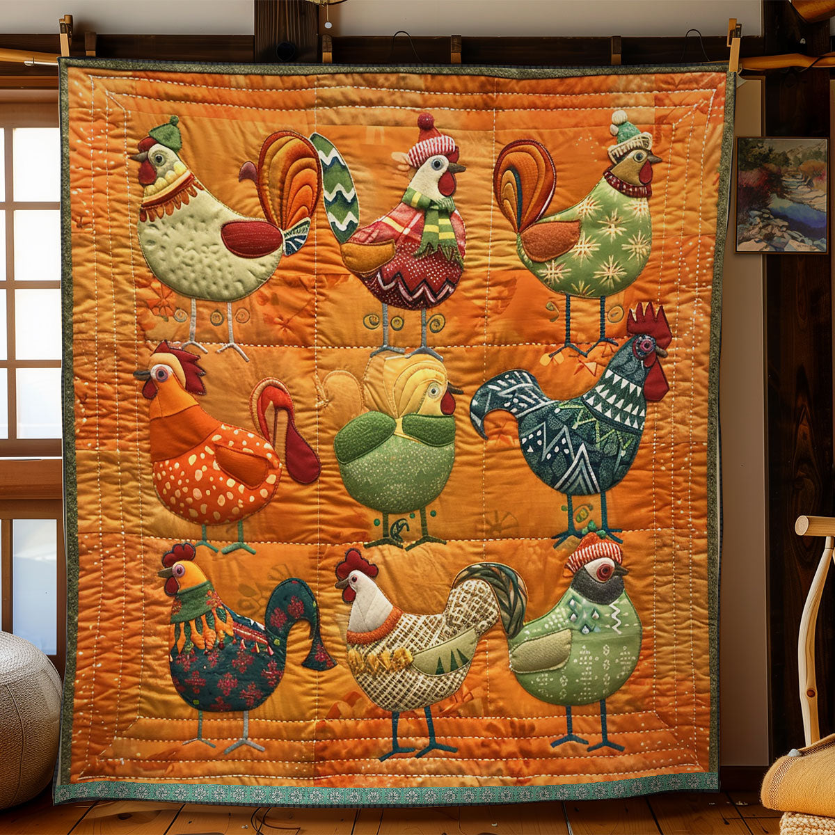 Country Cluckers XR0409022CL Quilt