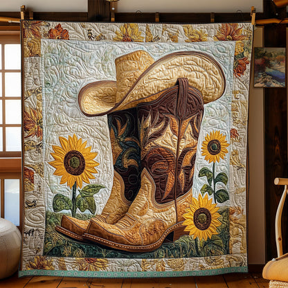 Cowboy Boots And Sunflowers XR1309022CL Quilt