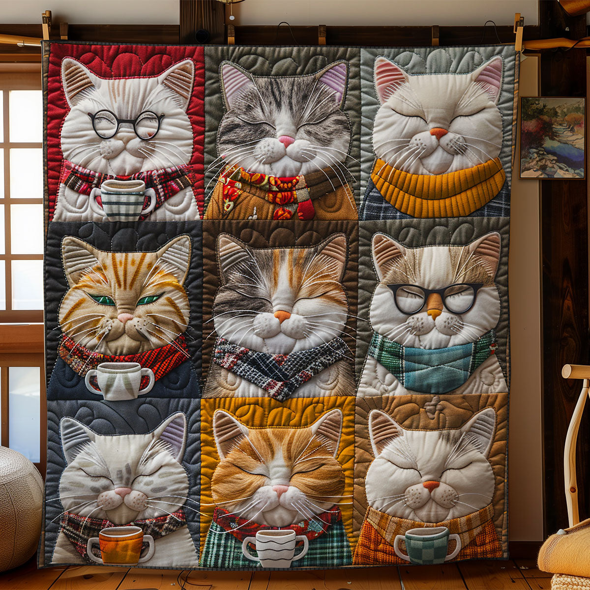 Cuddly Cats Coffee WG2408006CL Quilt