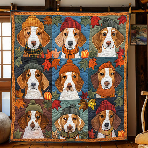 Cute Beagles Wearing Fall XR1908007CL Quilt