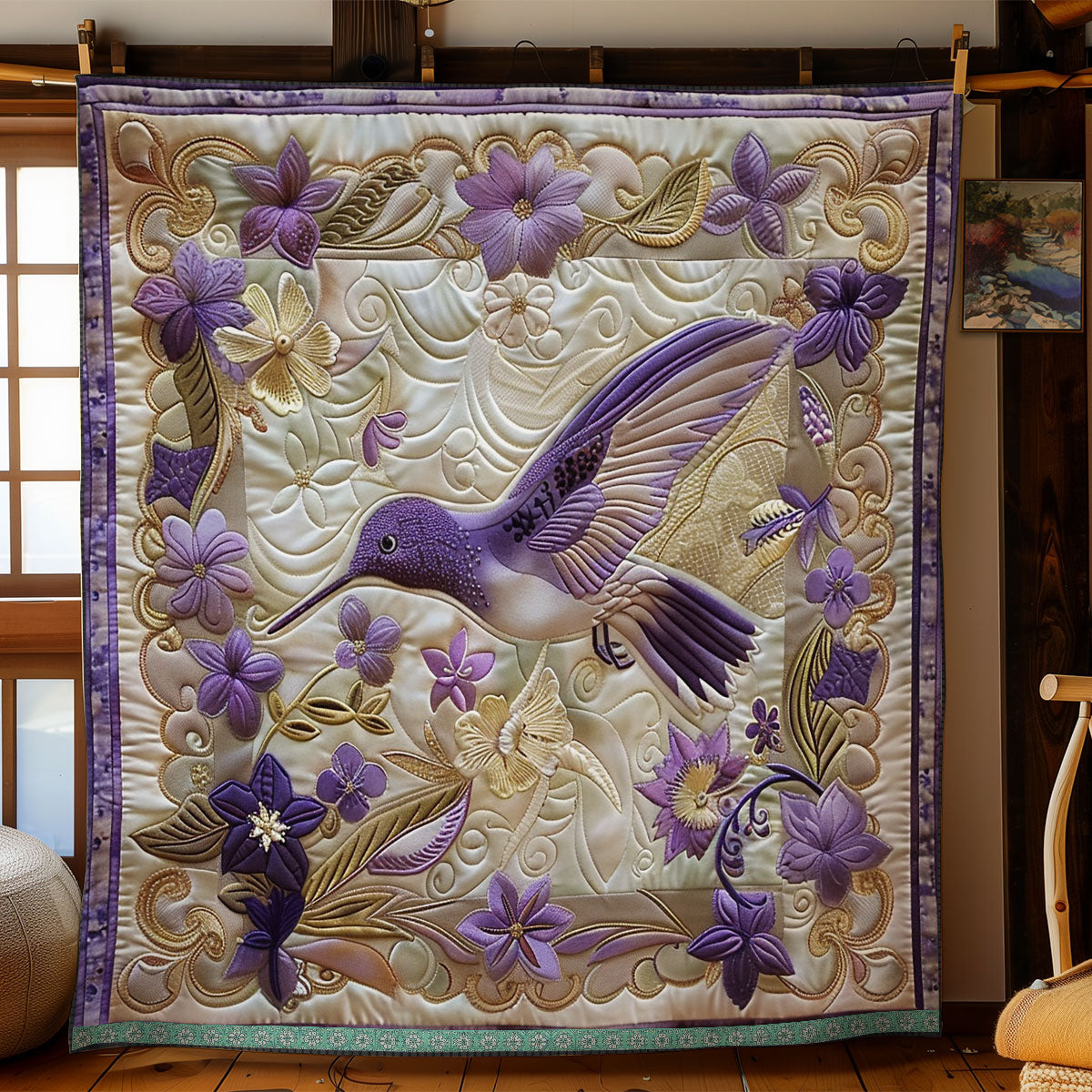 Elegant Hummingbird XR0509001CL Quilt