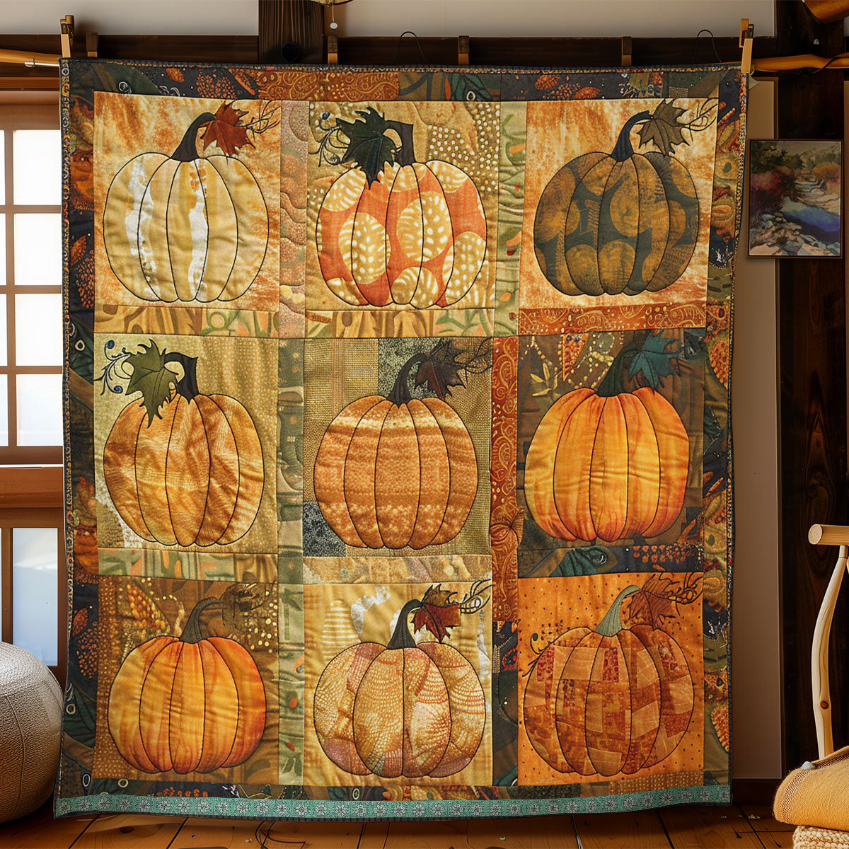 Fall Pumpkins XR0509004CL Quilt