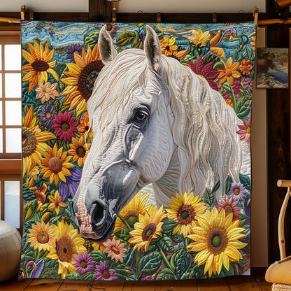 Floral Accent Horse XR1008028CL Quilt