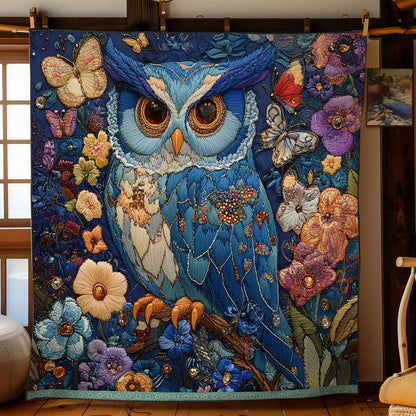 Floral Blue Owl XR1309002CL Quilt