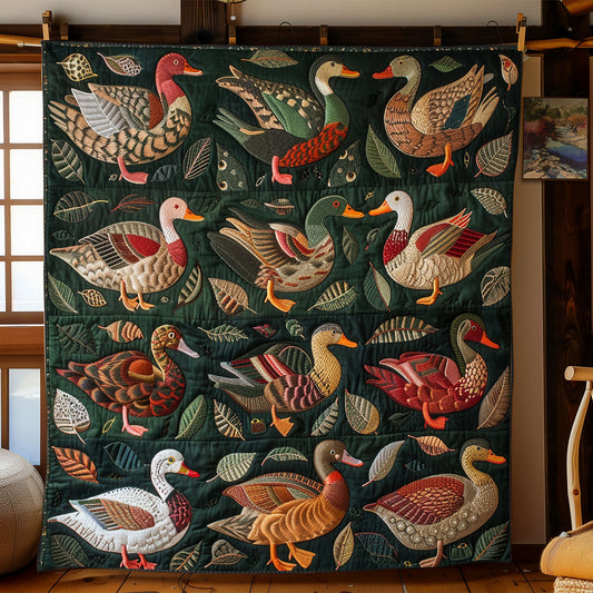 Floral Ducks XR1508040CL Quilt