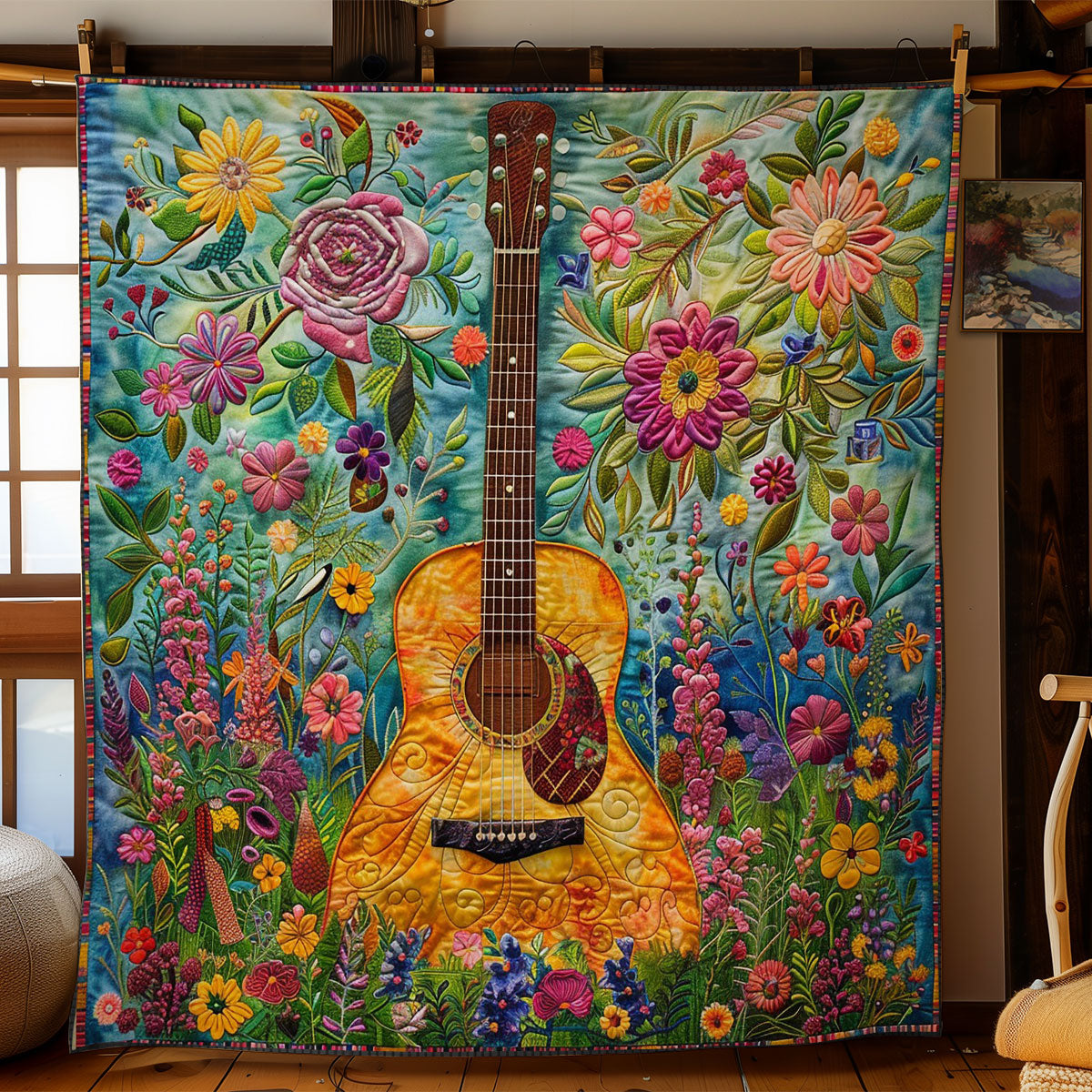 Florals And Music WO2208034CL Quilt