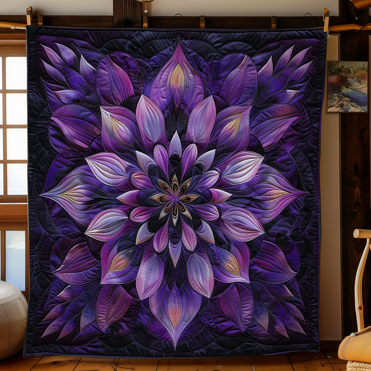 Flower Purple WO2808037CL Quilt