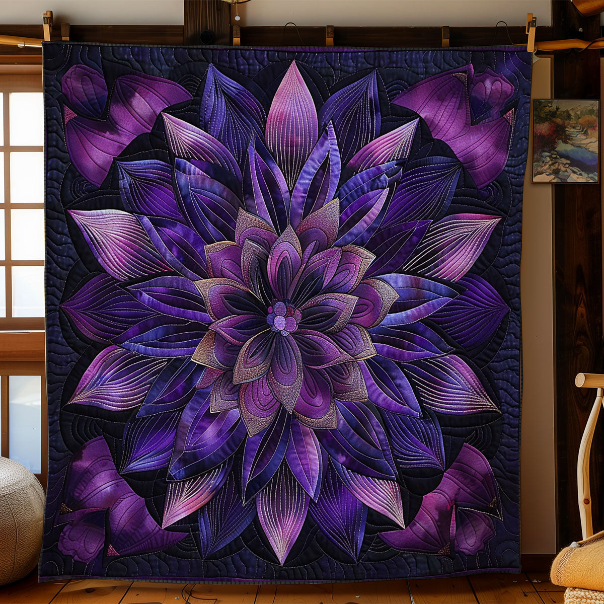 Flower Purple WO2808038CL Quilt