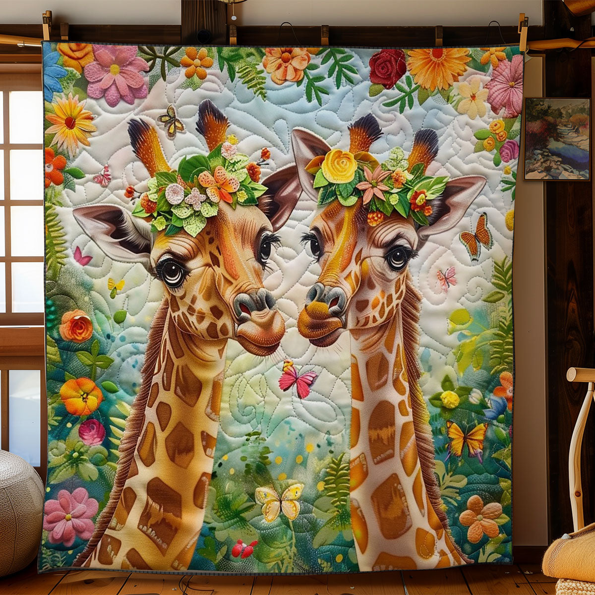 Friendship Among Giraffes WO2308012CL Quilt