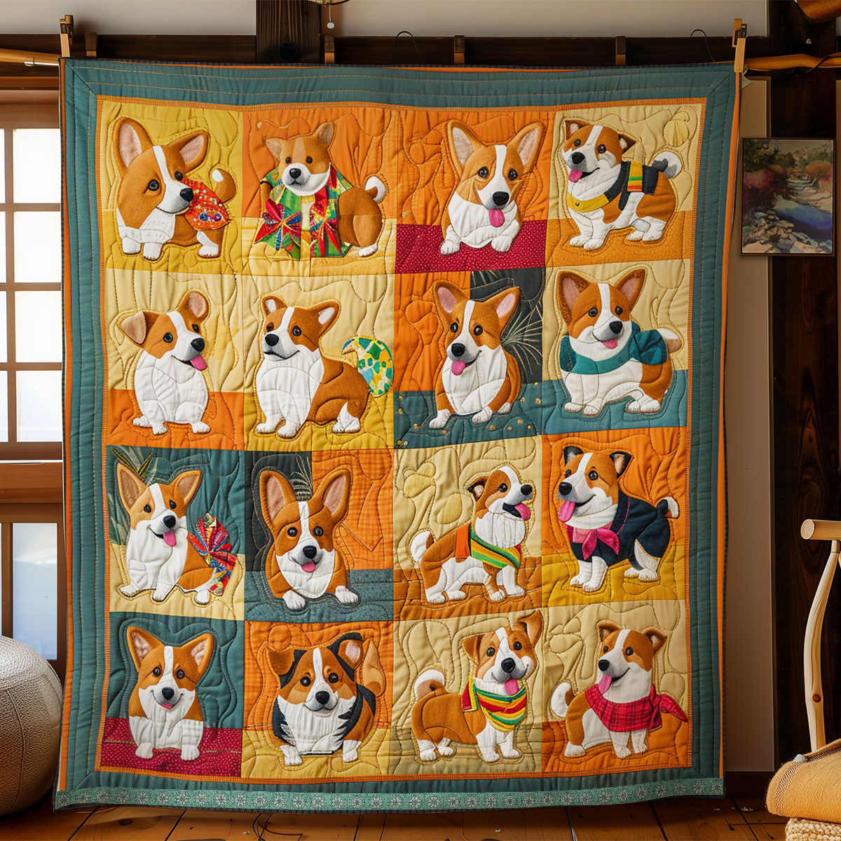 Funny Corgis XR2808023CL Quilt