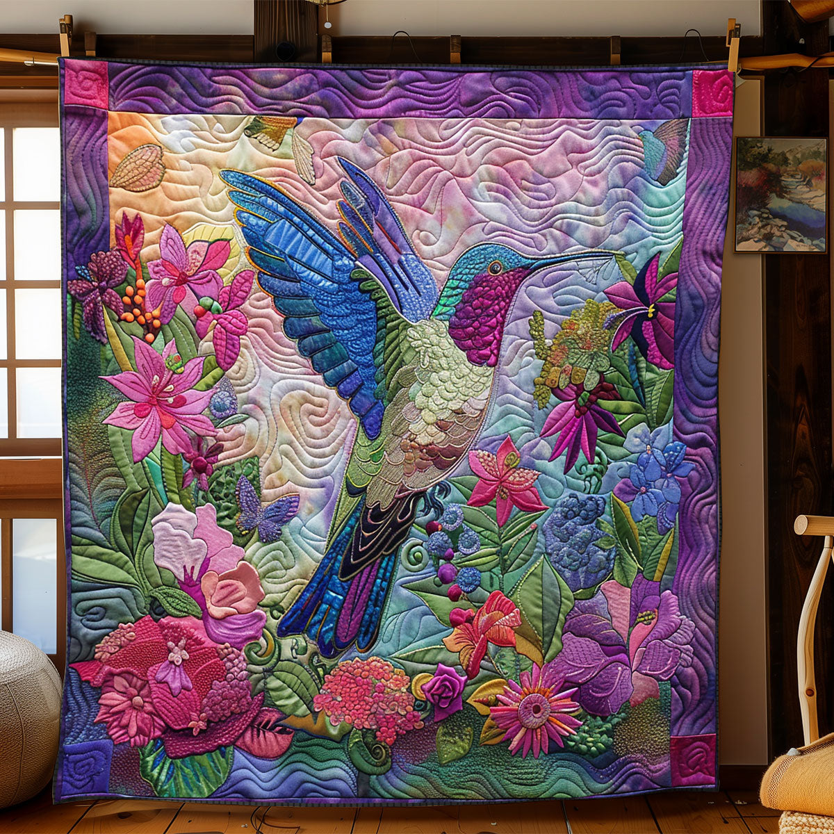 Garden Hummingbird XR1008014CL Quilt