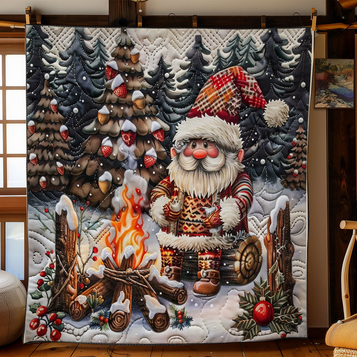 Gnomes By The Fire WO2908033CL Quilt