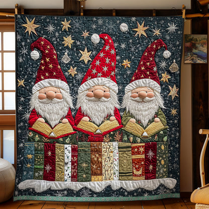 Gnomes Reading Books XR1009024CL Quilt