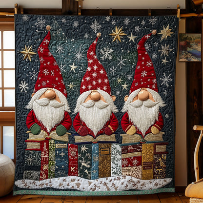 Gnomes Sitting On Books XR1009023CL Quilt