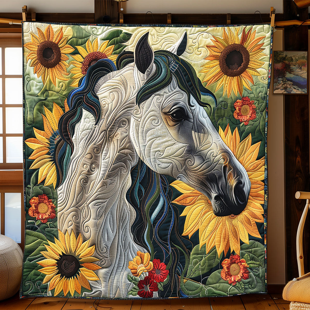 Golden Horizon Horse XR1008034CL Quilt