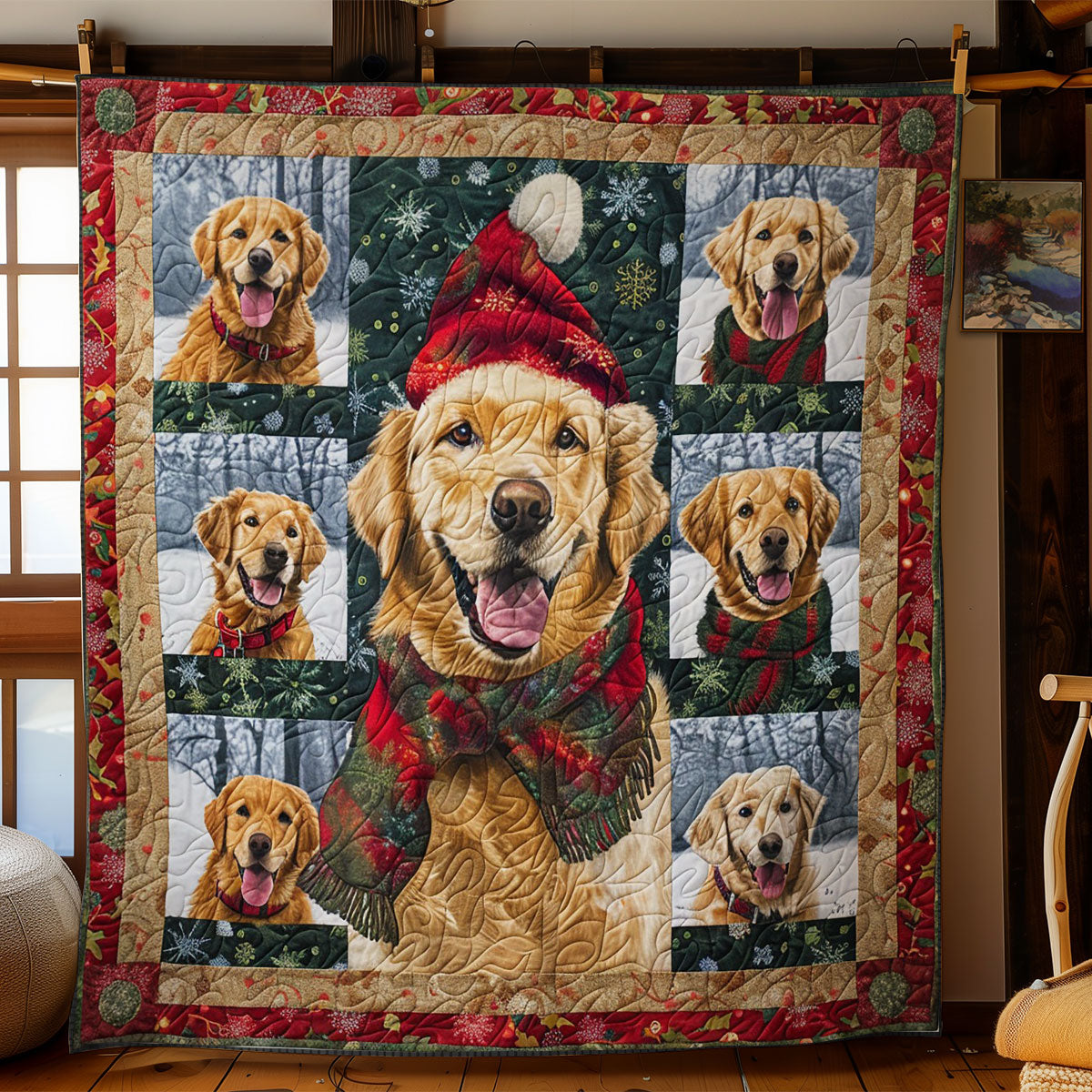 Golden Retriever And The Winter WO2608024CL Quilt