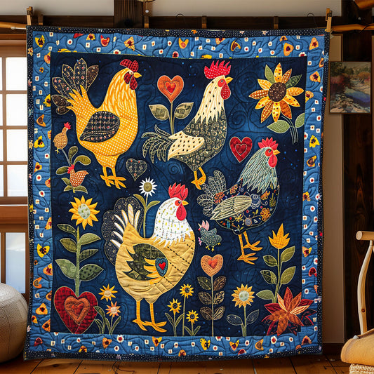 Happy Chickens XR1508010CL Quilt