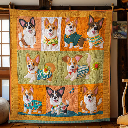 Happy Corgis XR2808024CL Quilt