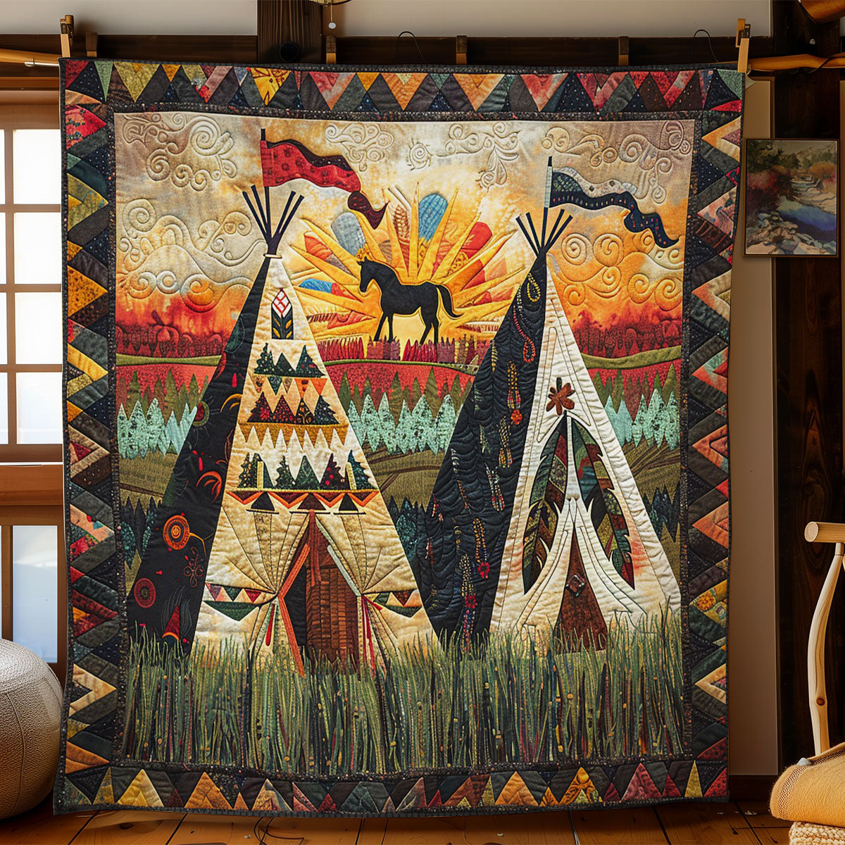 Horse And Tents WO2608015CL Quilt