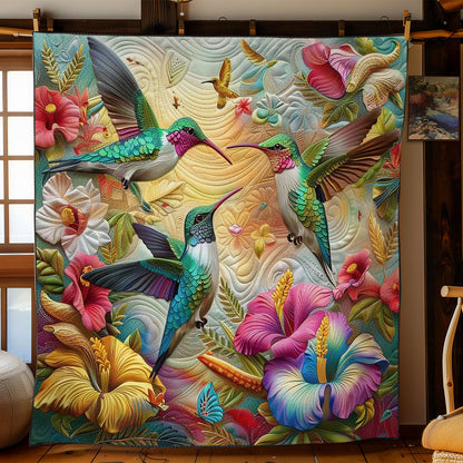 Hummingbird With Flowers WO2308014CL Quilt