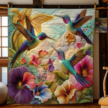 Hummingbirds And Floral WO2408004CL Quilt