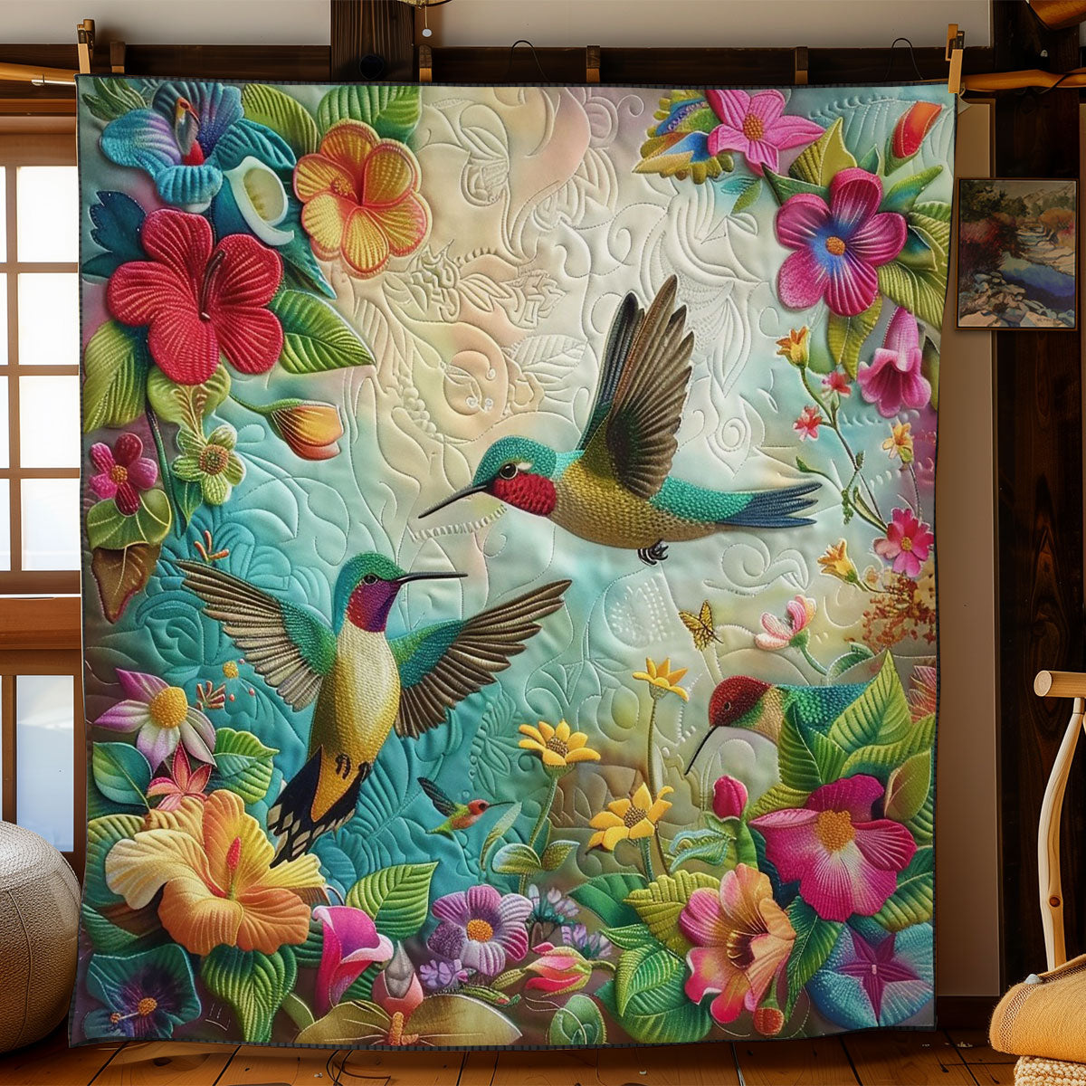 Hummingbirds WO2408003CL Quilt