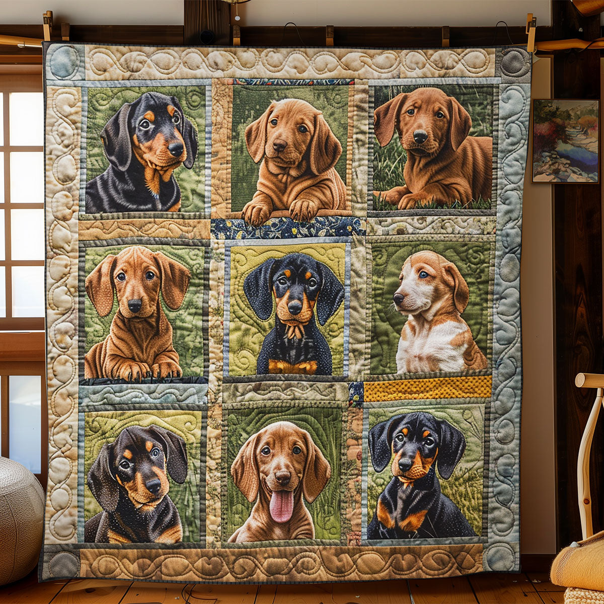 Lovable Dachshunds WG2408002CL Quilt