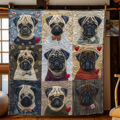 Love Pugs XR2308001CL Quilt