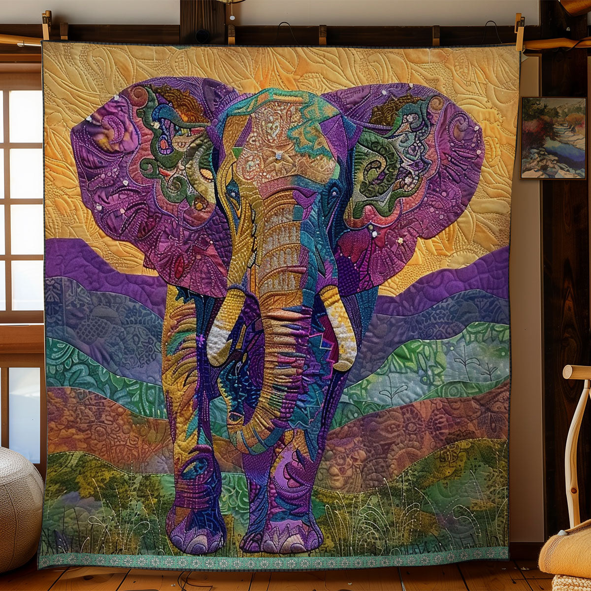 Majectic Mandala Elephants XR1009010CL Quilt