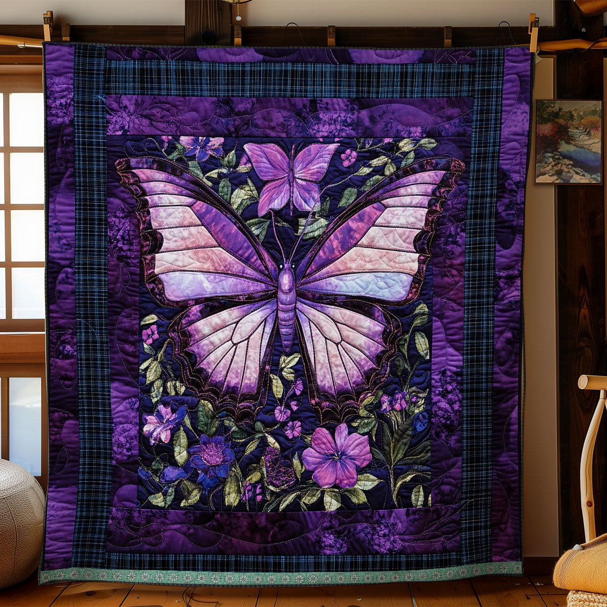 Majestic Purple Butterfly XR1009041CL Quilt