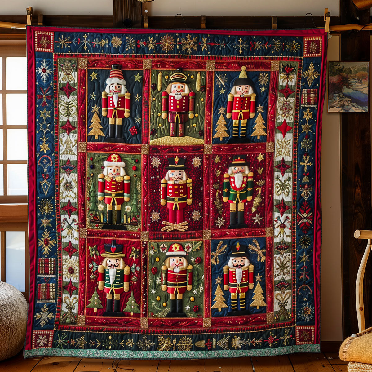 Christmas Whiskers Quilted Blanket NCU0VH245